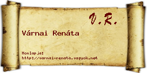 Várnai Renáta névjegykártya